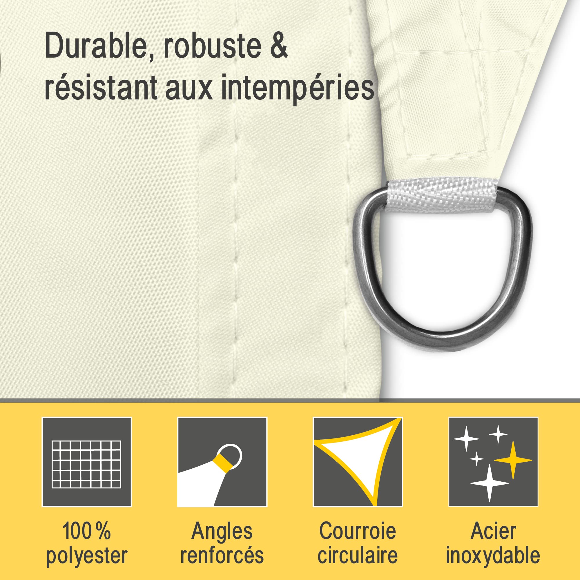 Sol Royal Voile d'ombrage Triangulaire imperméable PES Protection Solaire | 4,2x4,2x6m creme toile brise vue avec fixation pour pergola patio terrasse balcon jardin SolVision soleil triangle PS9