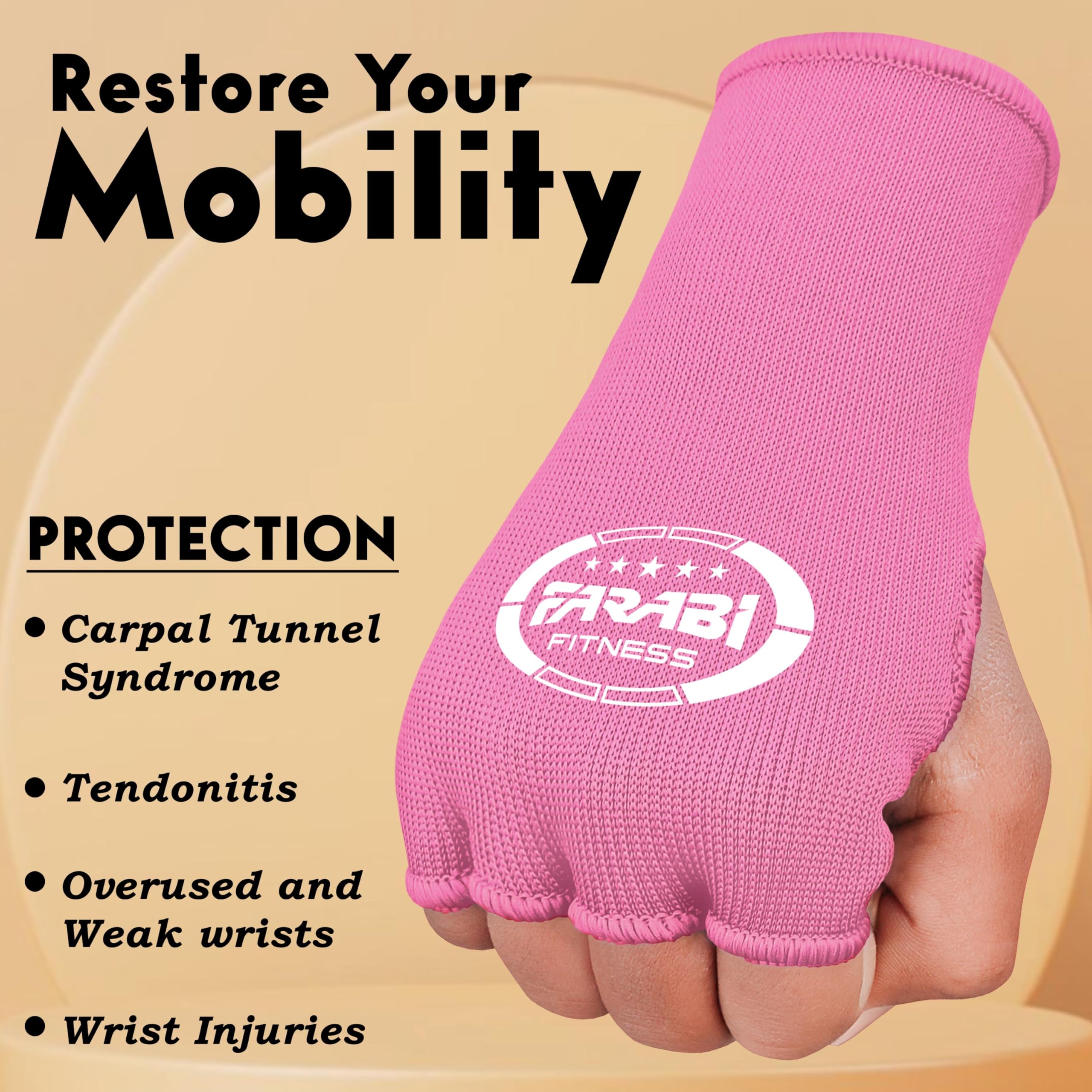 Farabi Sports Boxing Hand Wraps Half Finger Elasticated Inner Gloves for Punching Boxing Bandages Ideal for MMA Muay Thai - Image 4