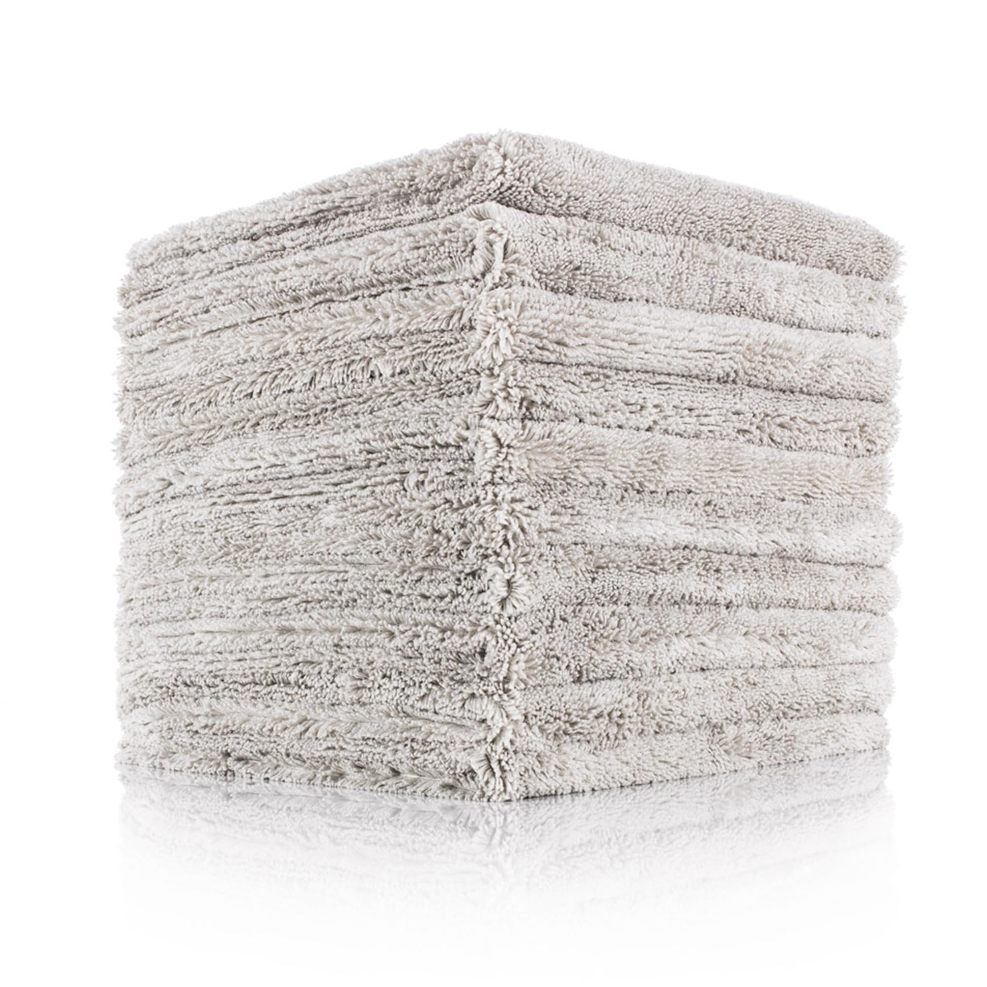 The Rag Company - Creature Edgeless Auto Detailing Towels; Professional 70/30 Blend, Dual-Pile Plush Microfiber, Buffing & Polishing, 420gsm - 16in x 16in - Ice Grey - 10-Pack