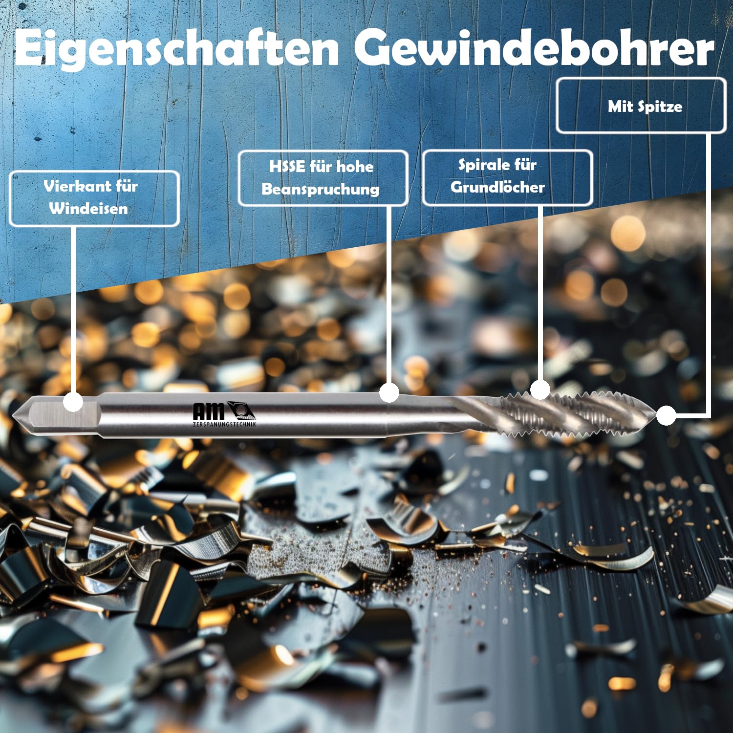 Gewindeschneider M3-M30 HSSE Trapano per Filettature Universale Foro Cieco Maschio Manuale e Macchina