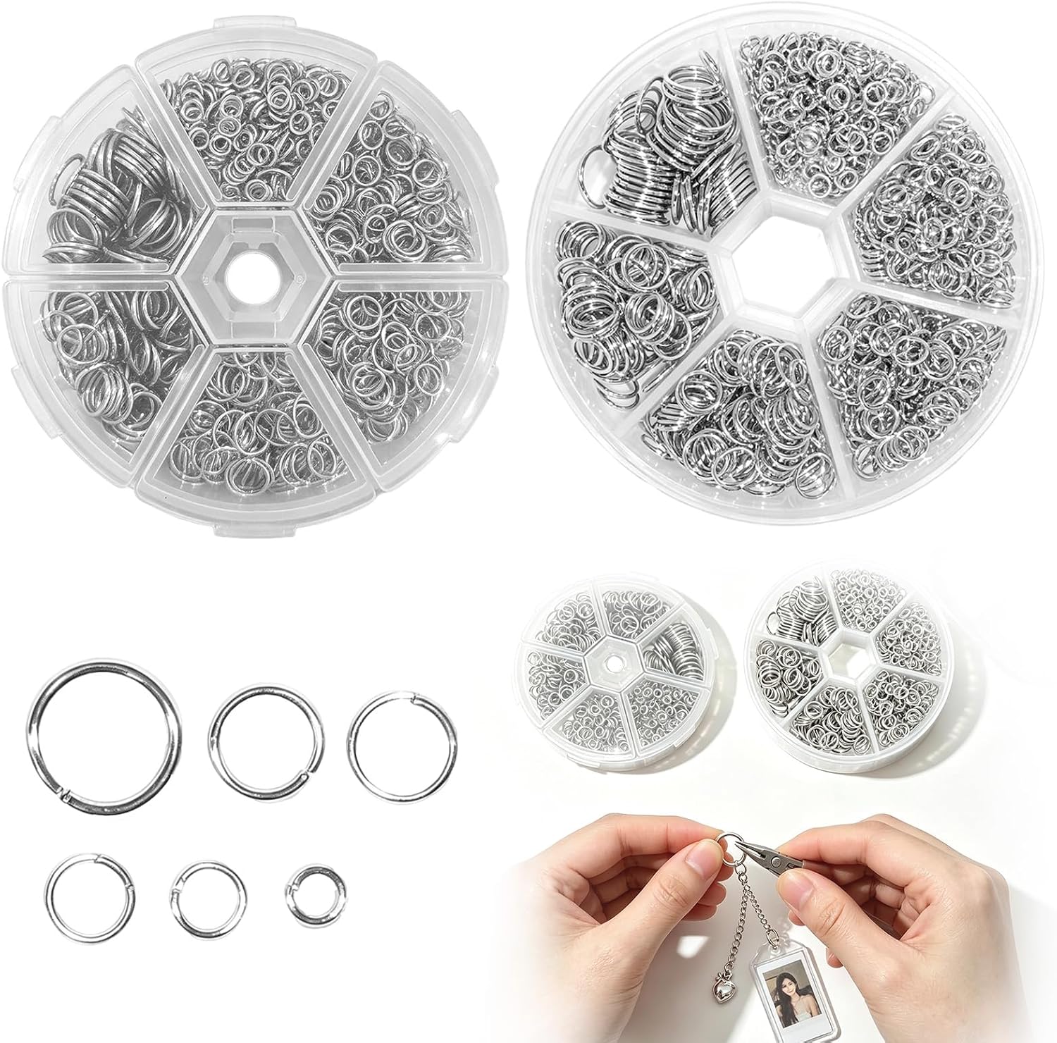 970Pcs Stainless Steel Jump Rings Open Connector Rings Jewelry Making