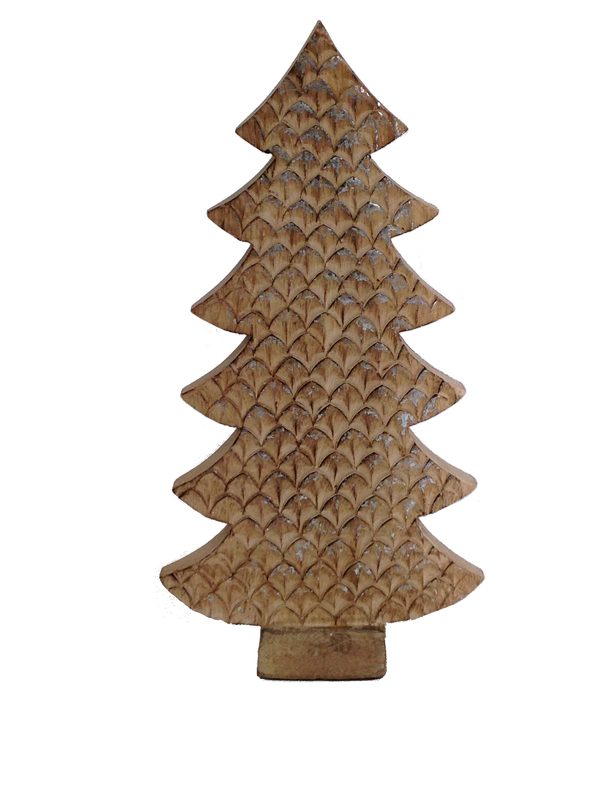 Floralcraft Natural Floralcraft® Mango Wood Rustic Wooden Standing Christmas Tree Ornament - 30Cm