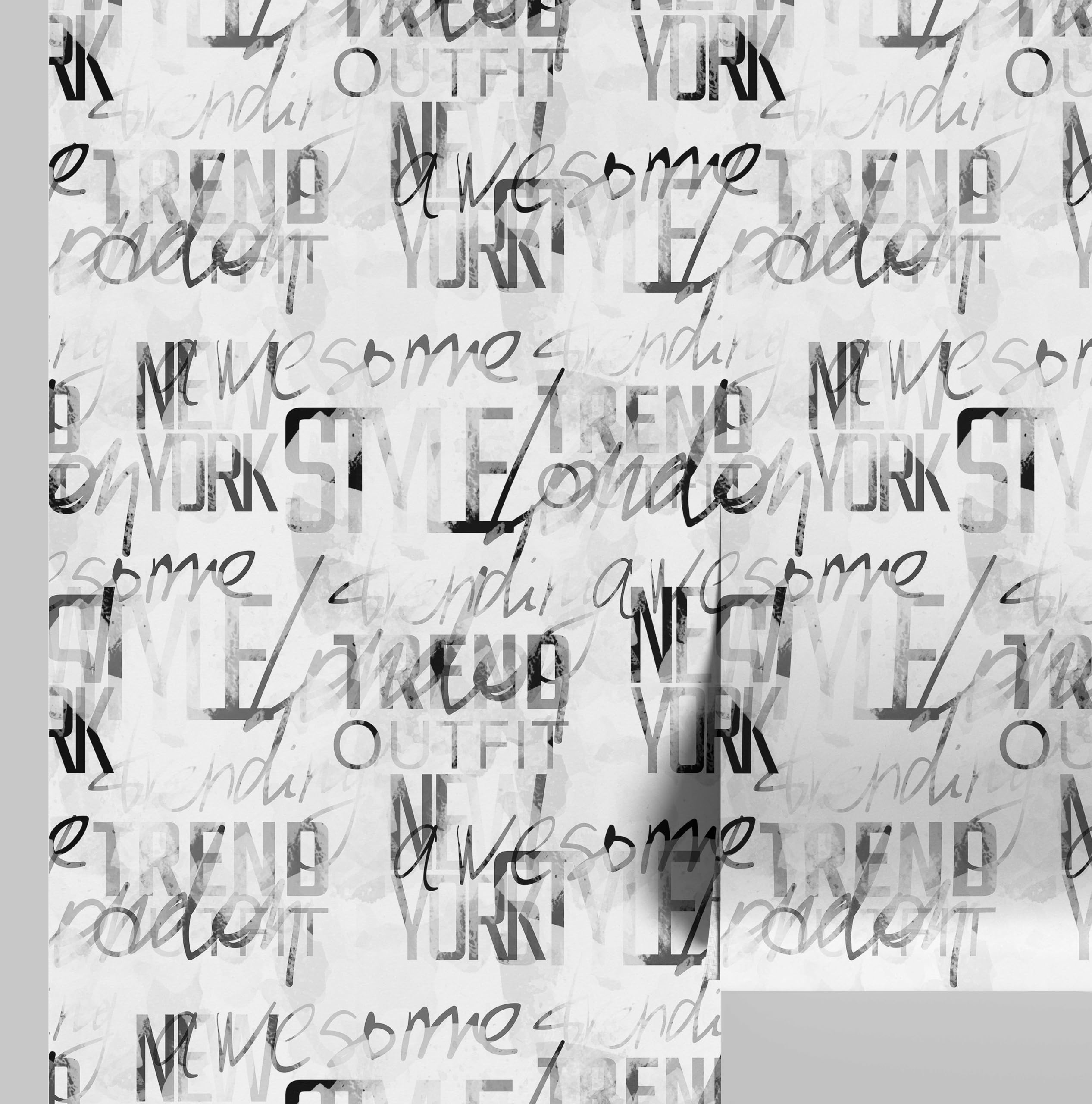 Papier peint graffiti gris S4Sassy 63x152 cm en vinyle autocollant