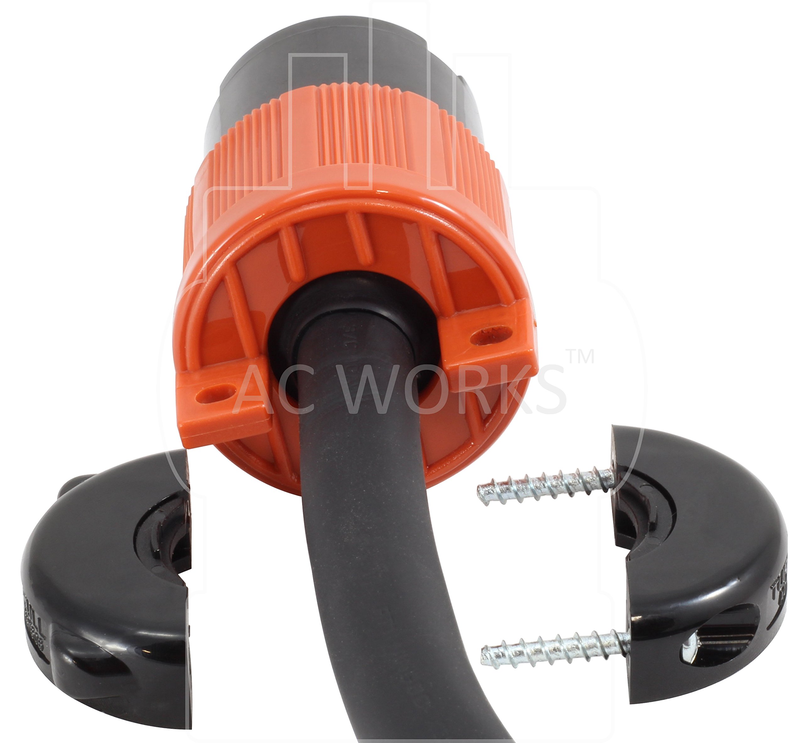 AC WORKS 20A 125/250V NEMA L14-20P Locking Male Plug - Heavy Duty, Weatherproof, For Generators & Tools