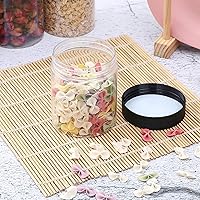 Vista 7 de 48 frascos de plástico de 8 onzas con tapas de rosca, etiquetas, recipientes redondos vacíos rellenables para almacenar alimentos secos, miel