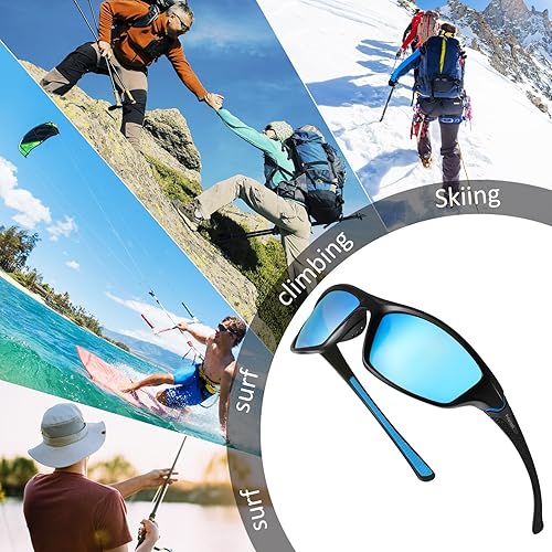 Miniatura 187 de TOODOO 4 Pairs Men Polarized Sunglasses with UV Protection Driving Glasses Sports for Sport Outdoor Activities