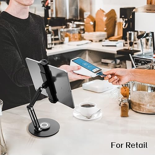 Miniatura 4 de pzoz Soporte para iPad de quiosco al por menor, soporte giratorio de 360 ° para tableta, se adapta a iPad Mini de 6 a 12.9 pulgadas, suministros