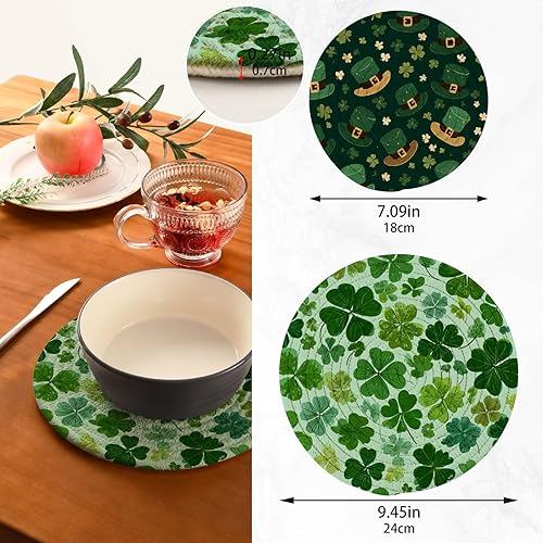 Miniatura 143 de Trivets for Hot Dishes Pots and Pans 2 PC Pot Holders Heat Resistant Cotton Round Potholders for Kitchen Countertop Decorative Autumn Maple Leaves