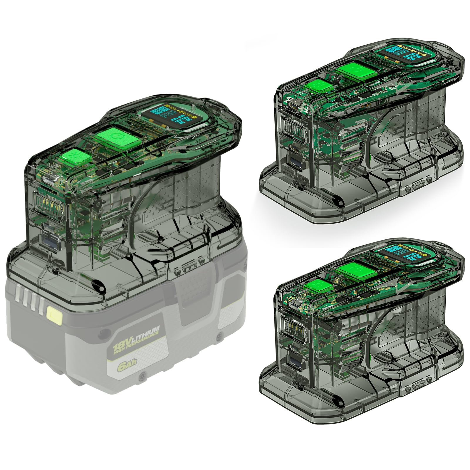 SYMIK Power Source Charger Variety Pack (3 Pack; PSC Pro Max, PSC Pro, and PSC one Each), Obsidian Semi Clear; Portable Charger and Battery Power