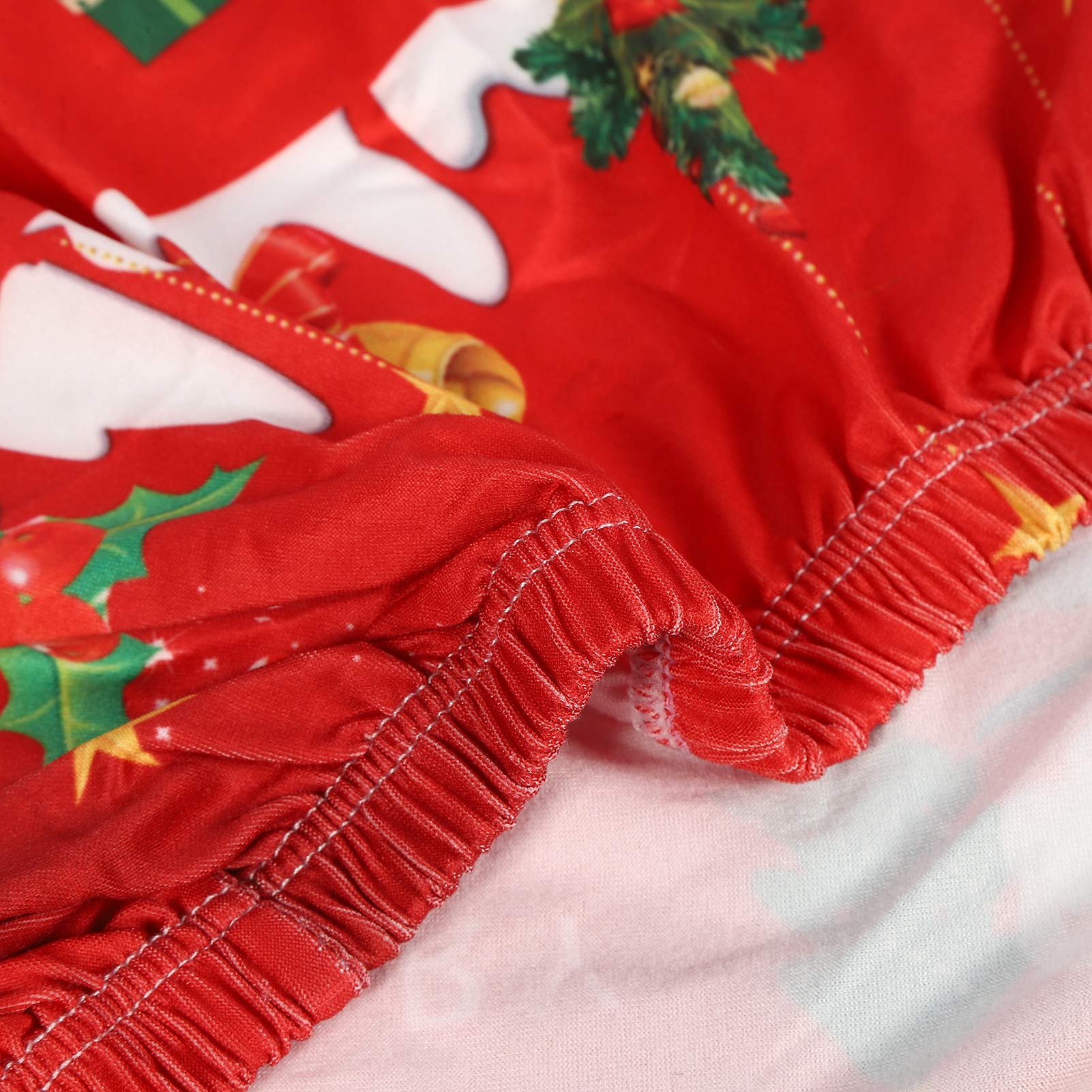 Juego de fundas de silla de mantel de Navidad para el hogar, la cocina, el comedor, la decoración del festival de Papá Noel rojo, tejido flexible de poliéster, para fiesta de (Roter