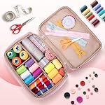 Marscamd Puffer Sewing Organizer Bag, Large Capacity with Multiple Pockets and Detachable Dividers, Storage Box for Threads, Needles, Scissors, Craft Supplies, Pink (Bag ONLY, NO Supplies) | Large Capacity with Multiple Pockets, Puffer Storage Box fo
