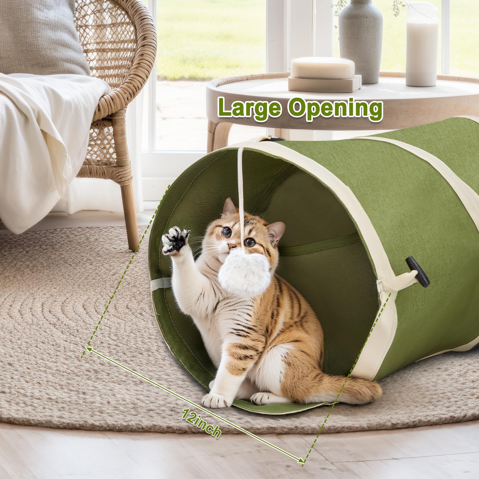 Ownpets Tunel dla kota z tkaniny Oxford, składany, odporny na rozdarcie, szary, średnica