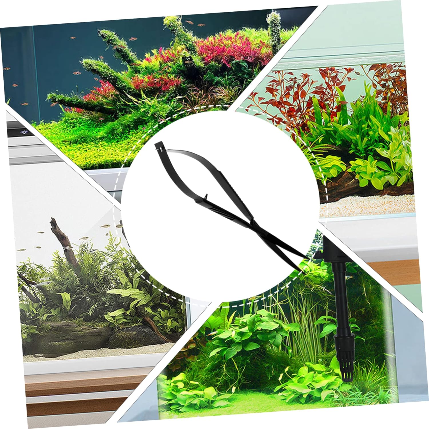 Mipcase 3pcs Aquatic Plant Scissors Curved Spring Trimmer for Fish Tank Maintenance Resistant Tool for Aquarium Plant Pruning and Trimming