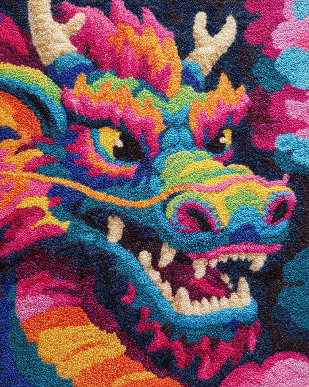 AMBATTERY Carpet Latch Hook Kit Cartoon Dragon 60x40cm