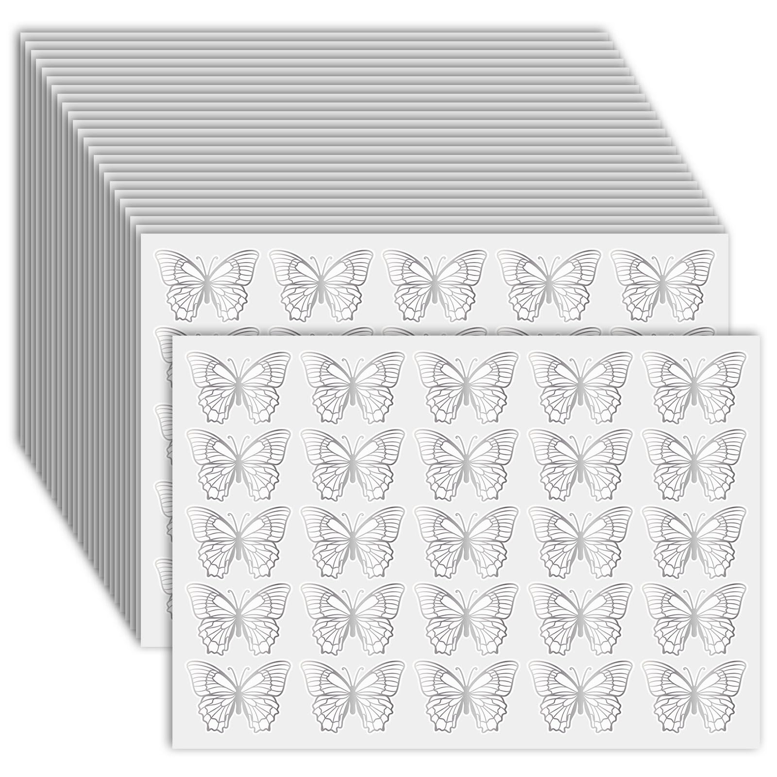 Autocollants papillon pour cadeaux : 600 stickers argentés imperméables pour sublimer vos paquets