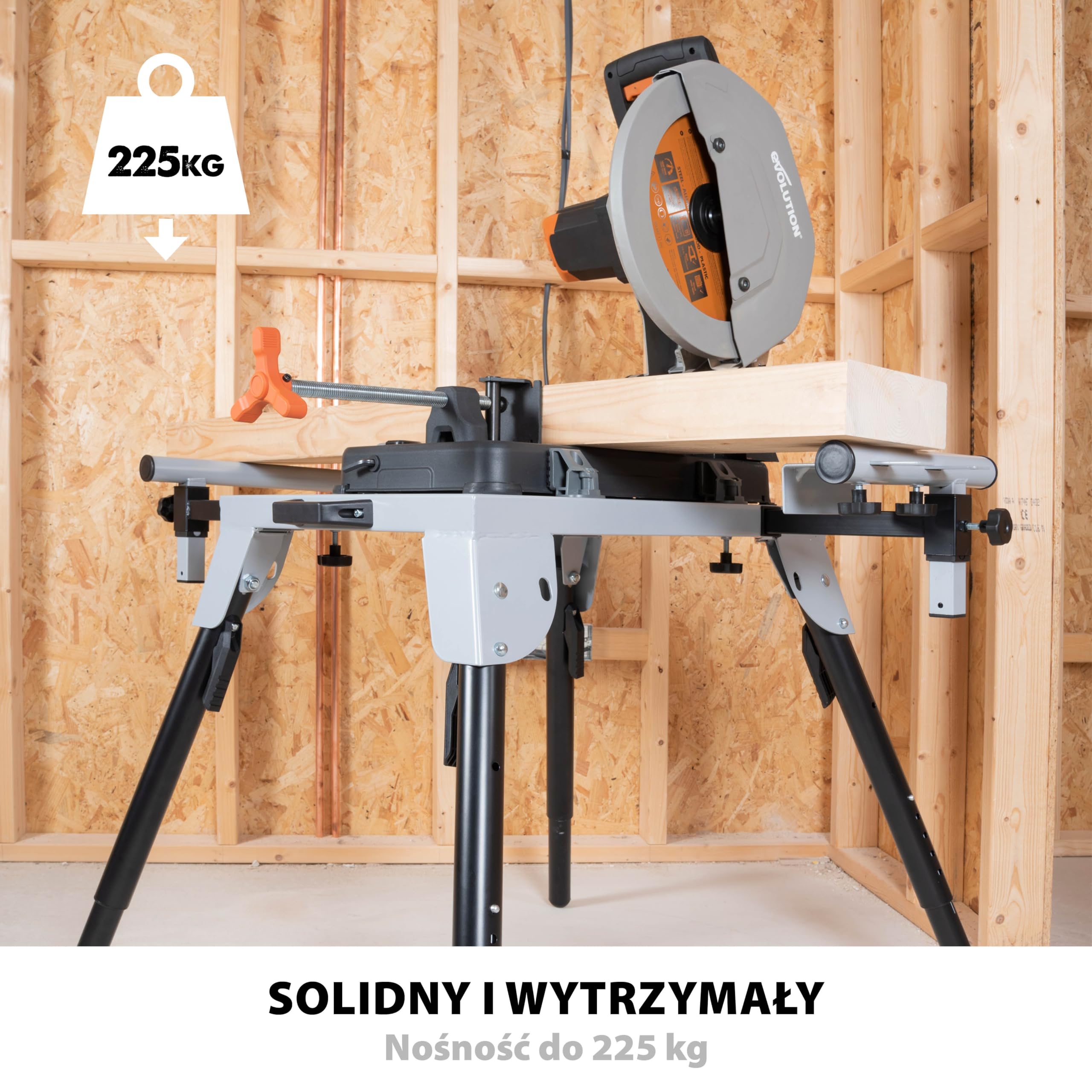 Evolution Stół do Piły, Biały/Czarny, do 225 kg