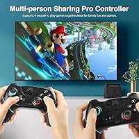 Vista 6 de Controlador inalámbrico Pro compatible con interruptor mando a distancia YCCTEAM Gamepad Pro con eje giroscópico Turbo y doble choque ajustable