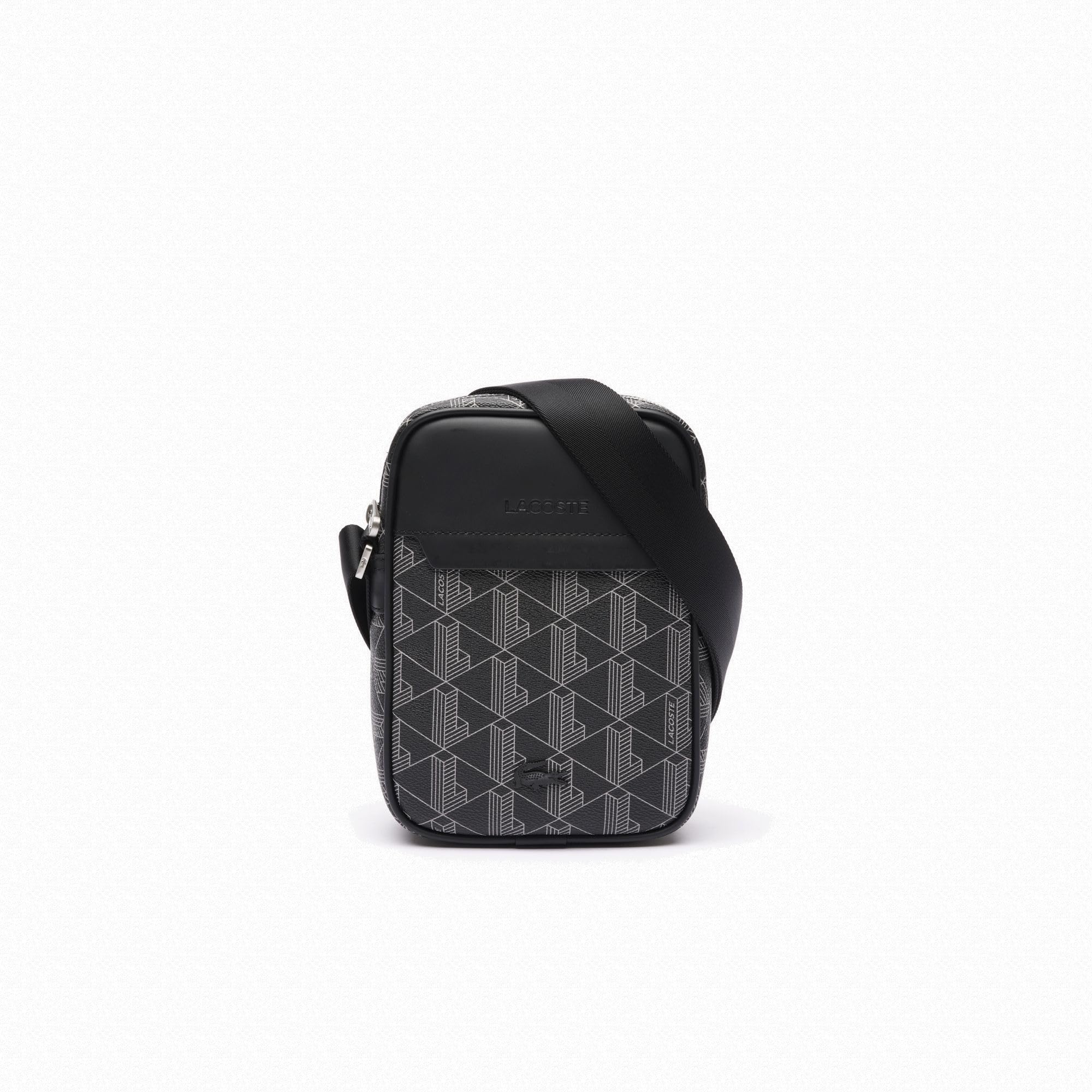 Lacoste Nh4410lx Sac à main pour homme, monogramme noir gris, taille unique UE, Monogramme Noir Gris, Taille unique