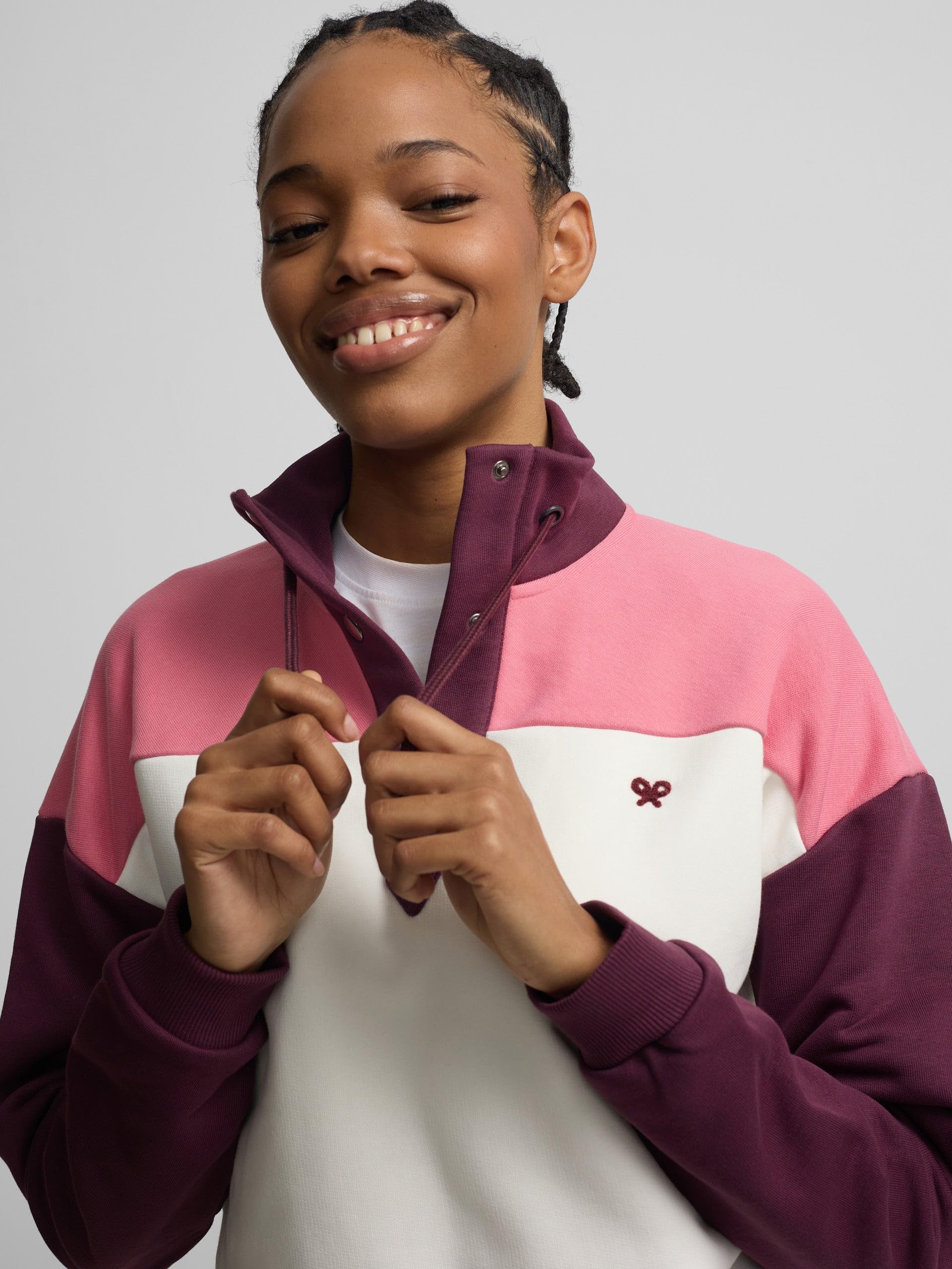 SILBON Sudadera Woman Cuello Botones para Mujer