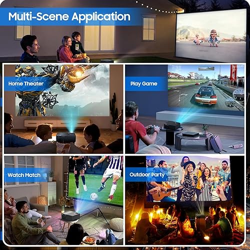 Miniatura 9 de JIMTAB Proyector de video M18 PRO Native 1080P, proyector WiFi HD compatible con AV, VGA, USB, HDMI, compatible con Xbox, portátil, iPhone y Android