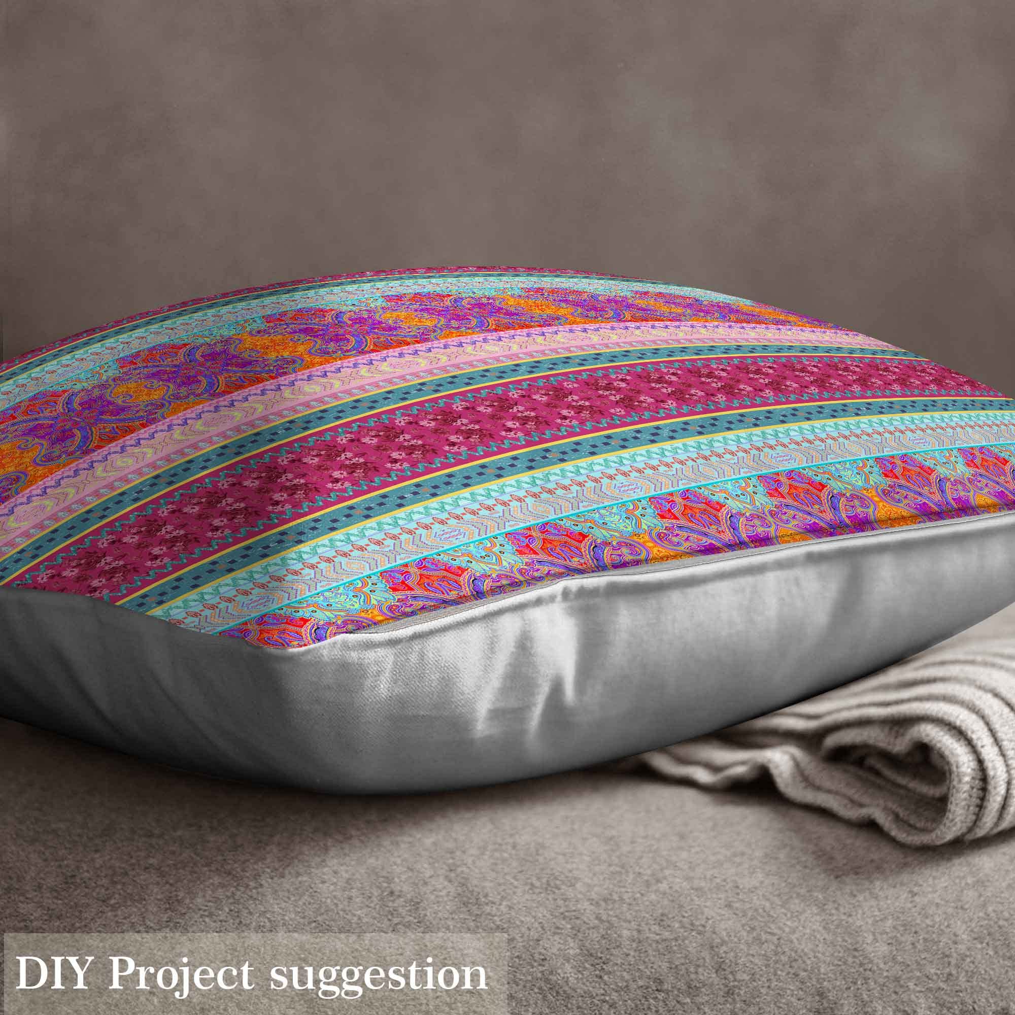 ABAKUHAUS Tela Retro Por Metro: Microfibra Estampada De 230 Cm De Ancho - 1M Continuo (100x230 Cm), Multicolor