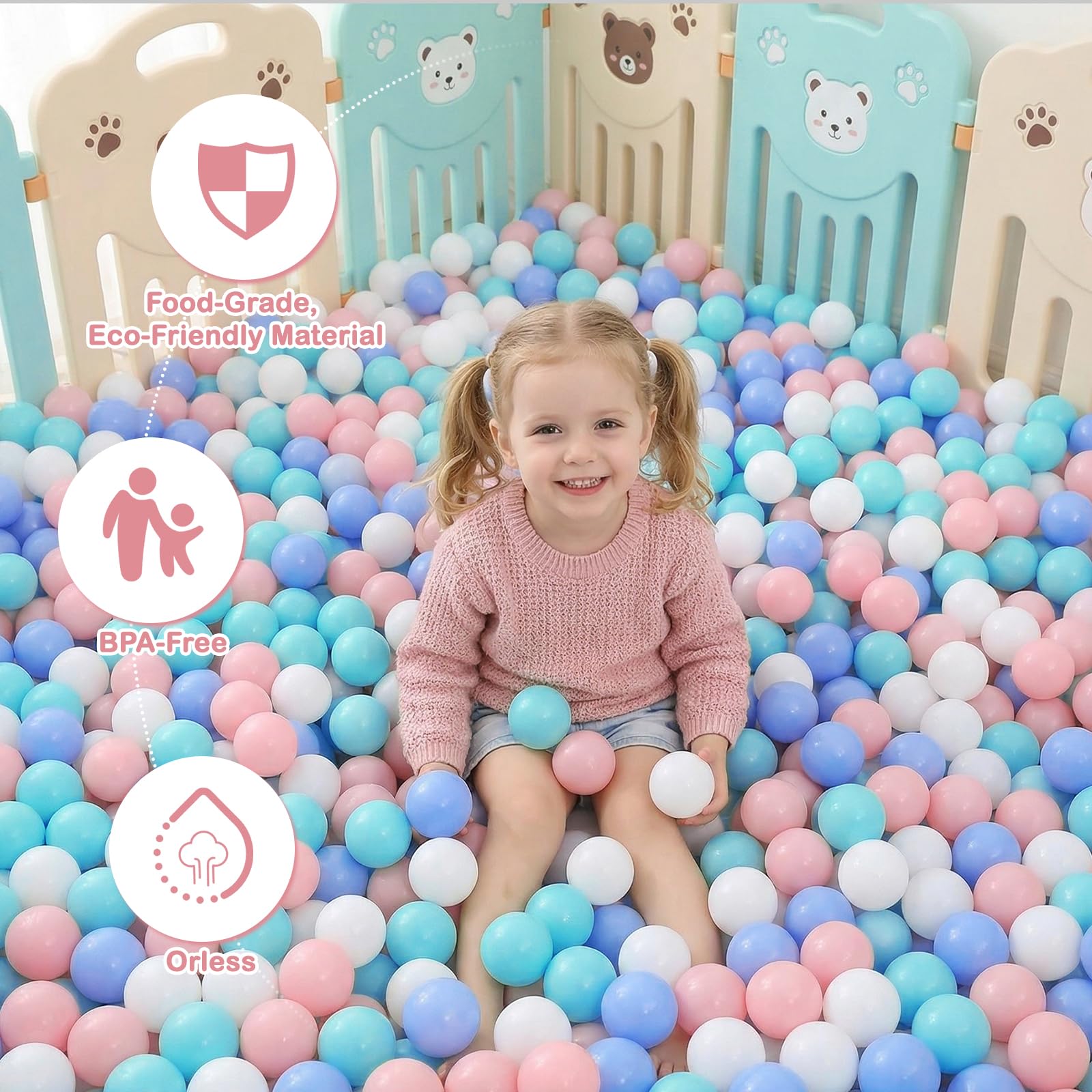 Palline Colorate Morbide per Piscina Bambini 50 Pezzi,5,5 cm,Senza BPA,7 Miscelazione dei Colori,Palline da Gioco da Lancio,Palline di Plastica per Piscine di Palline per Bambini