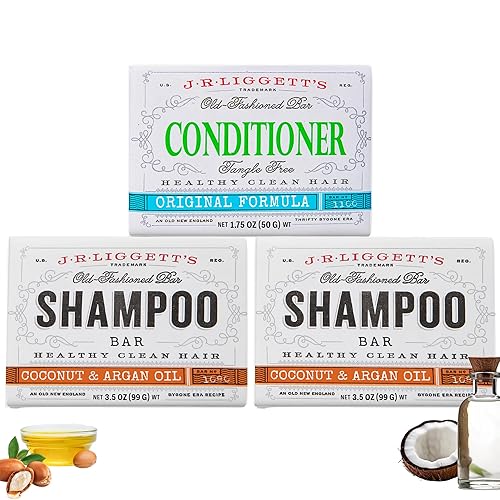 Miniatura 13 de J.R.LIGGETT'S - Barra de champú y acondicionador, acondicionador de 1.75 onzas + 2 barras de champú sólido de fórmula original de 3.5 onzas