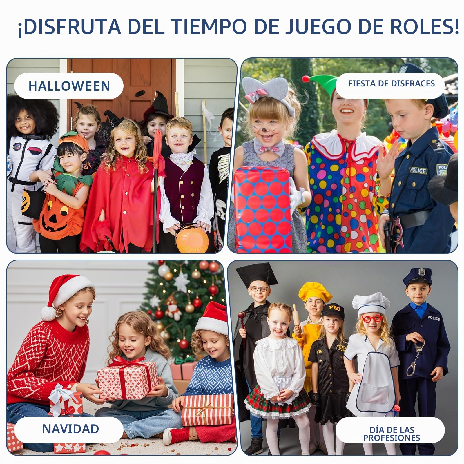 Disfraz Policia Niño con Esposas Juguete Niños, Funda de Pistola, Silbato, Placa Policia y Otros Accesorios de Juguete, Policia Disfraz Lujo para Halloween de Cosplay