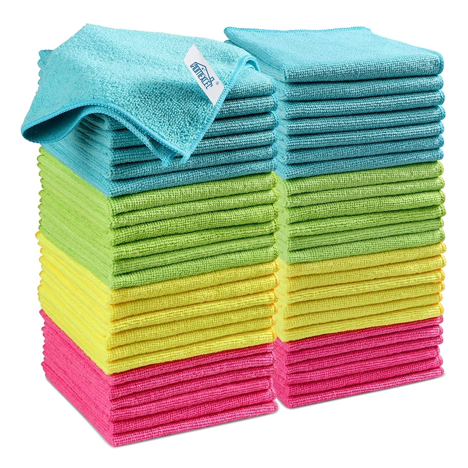 HOMEXCEL Microfiber Cleaning Cloth, 50 Pack Cleaning Rag,Cleaning Towels with 4 Color Assorted,40"X40" CM(Green/Blue/Yellow/Red) (B0CL7961VF) Amazon Price History, Amazon Price Tracker