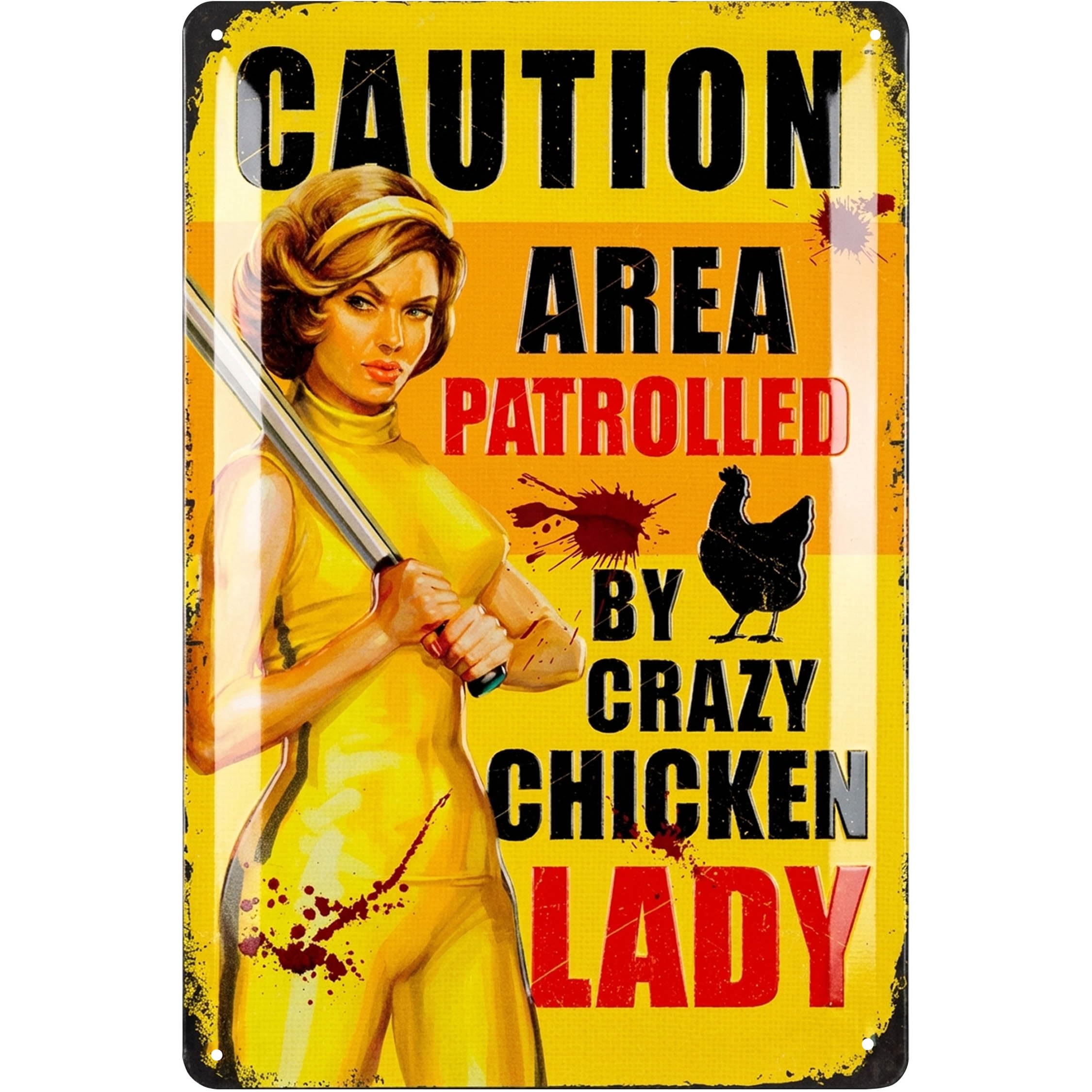 Lanolu Crazy Chicken Lady Funny Chicken Coop Signs For Outside, Chickens Decor For Coop & Outdoor, Chicken Lover Gifts, Metal Chicken Signs, Chicken Coop Decorations 12X8"