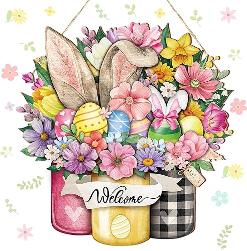 Boao Placa de letrero de puerta de primavera con diseño de flor de primavera para colgar en la puerta, decoración de primavera, decoración de Boao Placa de letrero de puerta de primavera con diseño de flor de primavera para colgar en la puerta, decoración de primavera, decoración de