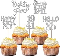 Vista 111 de 30 piezas de decoraciones para pastel de cumpleaños número 10, decoraciones de cupcakes negras con brillo, 10 feliz cumple, directo desde 2016, 10