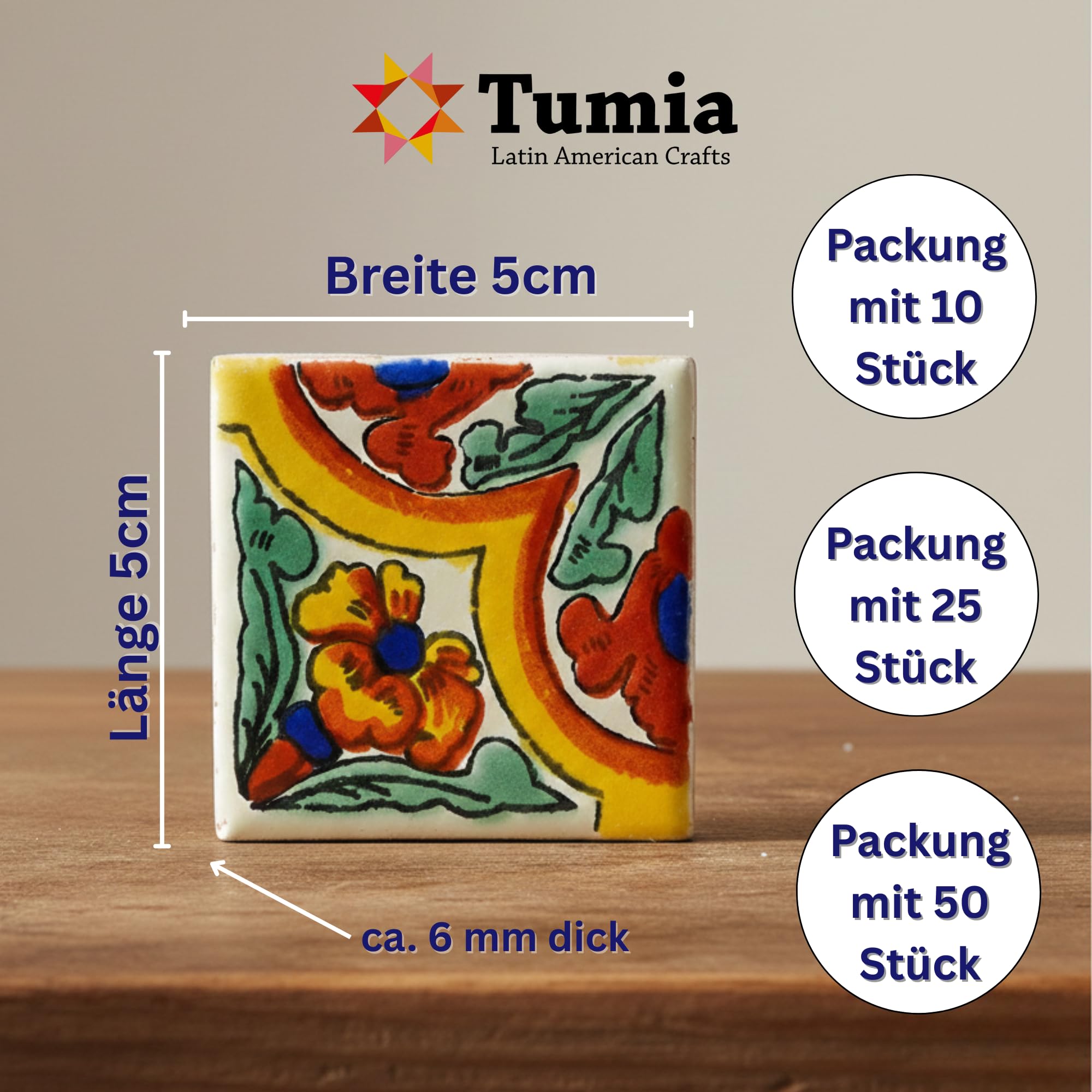 Tumia LAC Handgefertigte Mexikanische Talavera Fliesen Authentischer Stil Natalia Keramikfliesen für Kunsthandwerk, Küchenrückwand, Wandfliesen und Heimwerker Projekte