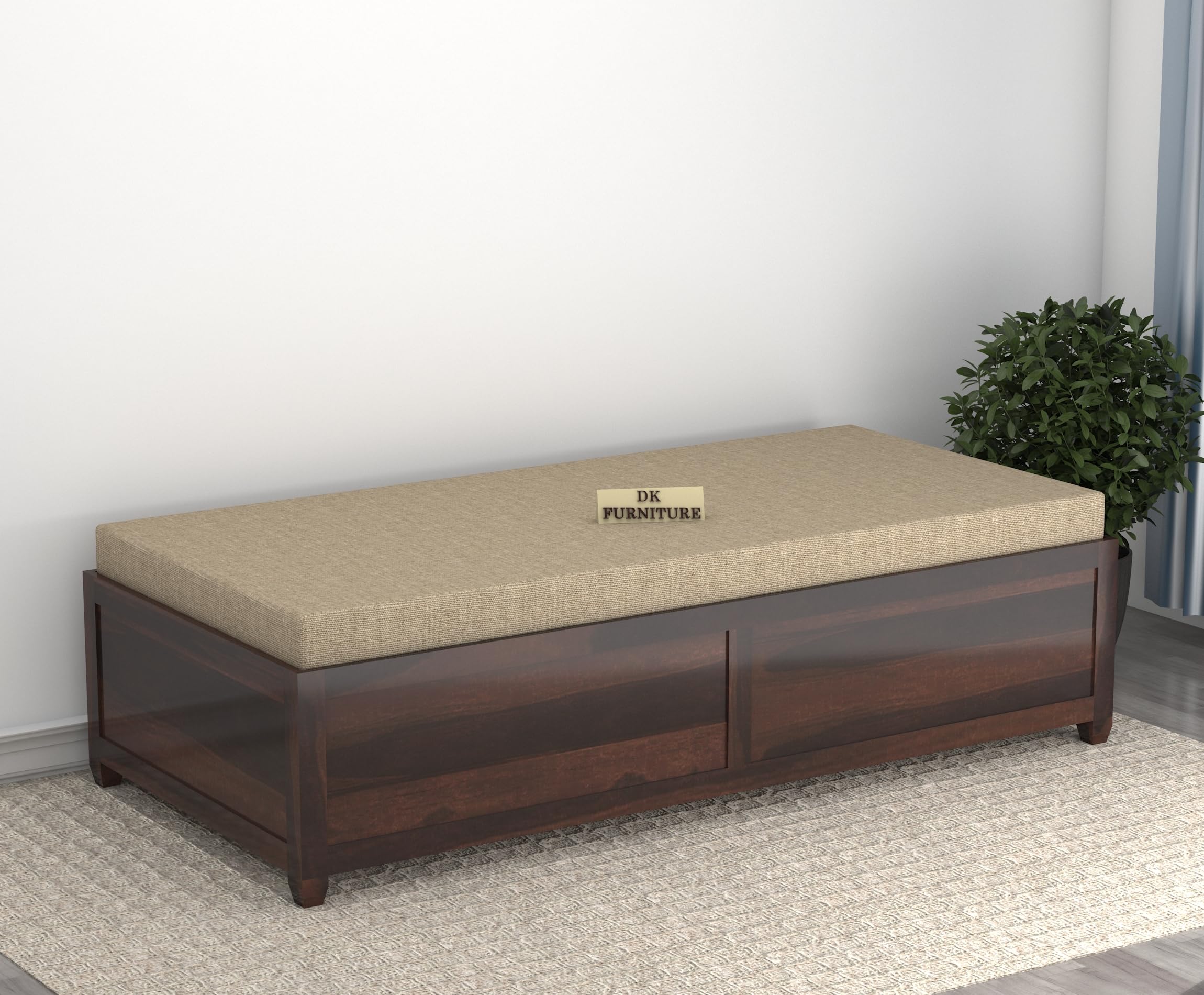 DK Furniture Solid Sheesham Wood Bed with Storage | Single Bed | Durable & Elegant Design | Premium Wooden Bed for Bedroom | Spacious Storage Compartments - Walnut Finish-image-40