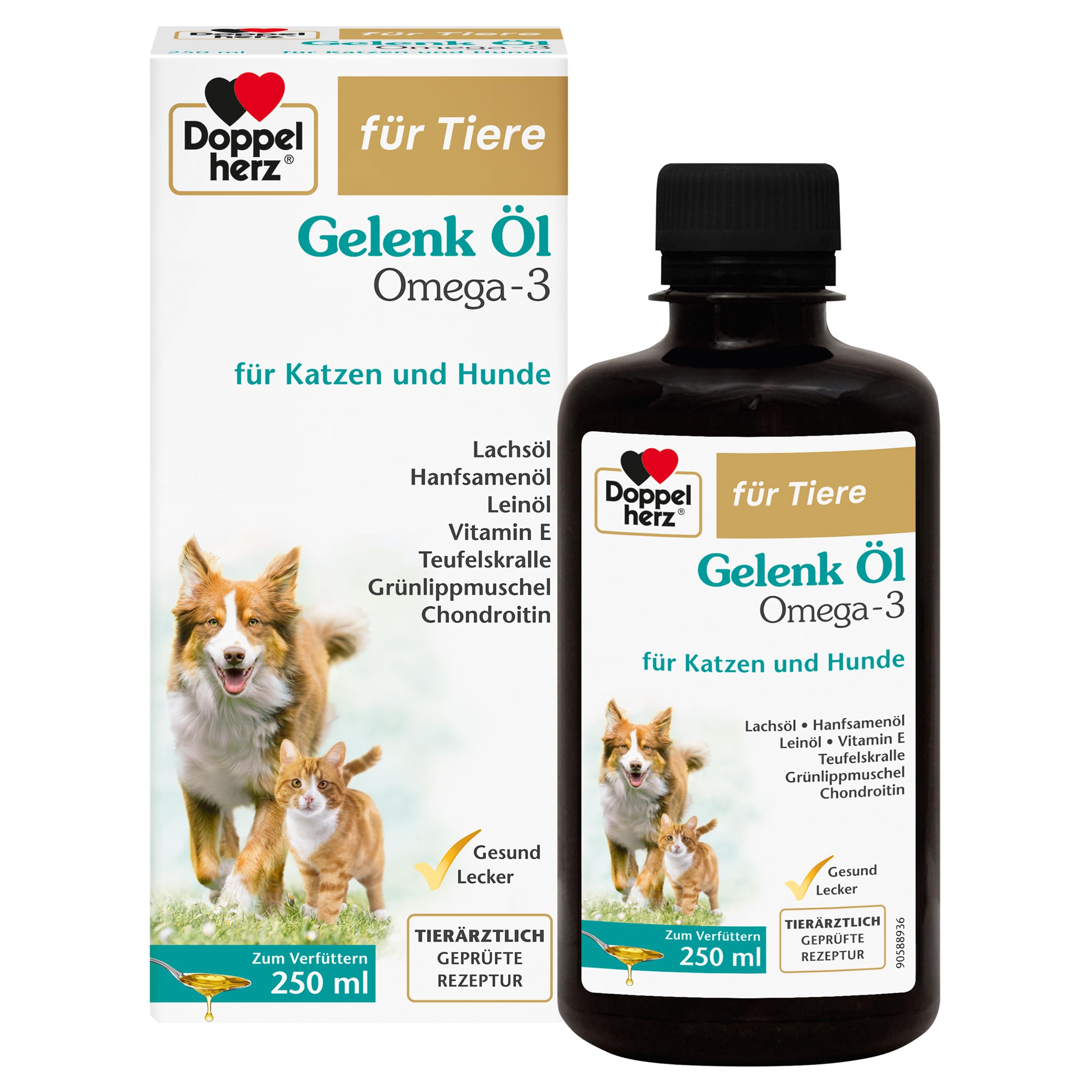 Doppelherz Gelenk Öl für Katzen und Hunde - Mit essentiellen Omega-3 Fettsäuren + Chondroitin - 250ml