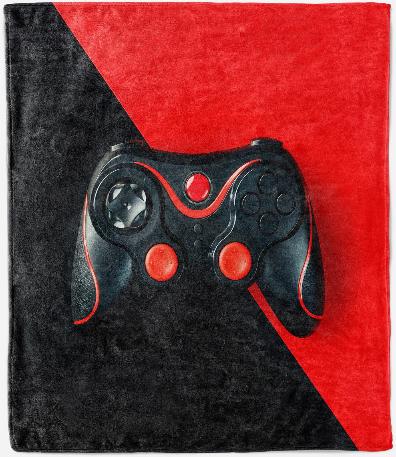 ANHOPE Gaming Blanket Soft Lightweight Flannel Fleece Throw Blanket for Couch Sofa Bed Black Red Game Gamepad Print Pattern All Season Decorative Throw for Kids Adults Twin/Double 150 x 200 cm — image 1