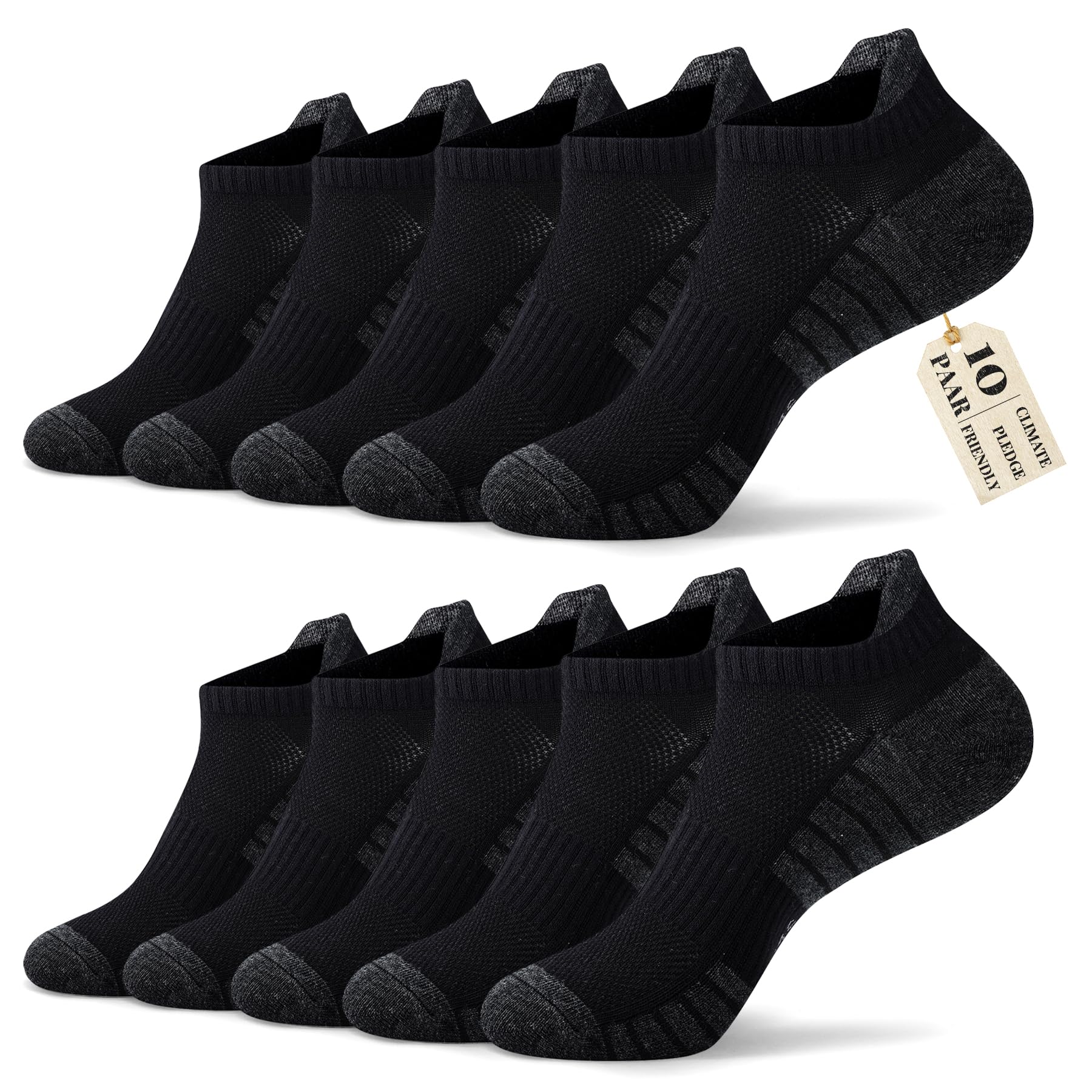 FALARY 10 Paar Sneaker Socken Herren Damen Sportsocken Kurze Atmungsaktive Laufsocken Baumwolle Halbsocken Socks