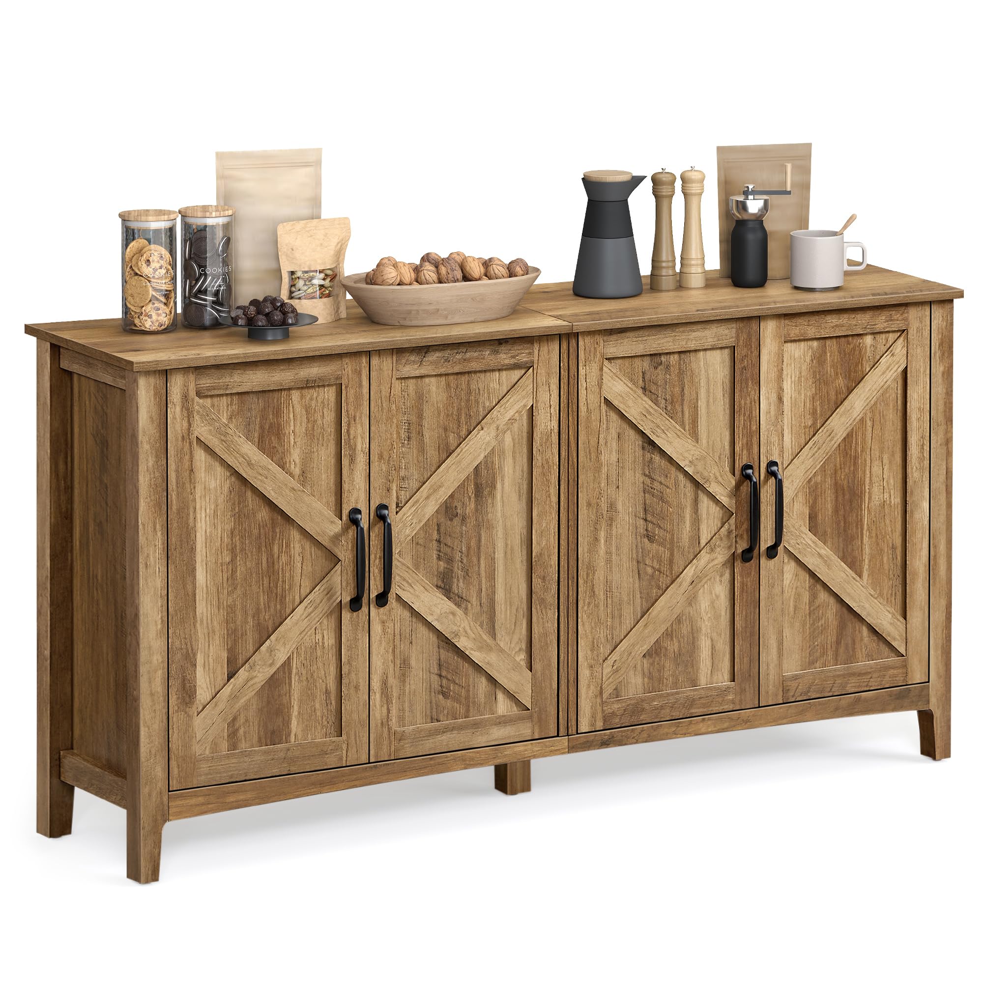 VASAGLE LIRY Collection - Storage Cabinet, Buffet Cabinet, Sideboard, Credenza, with Adjustable Shelves, for Living Room, Entryway, Honey Brown ULSC381T41The Forest Stewardship Council