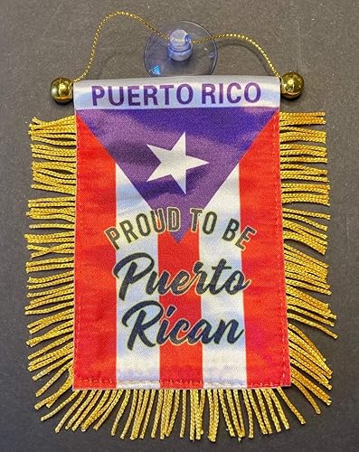 Miniatura 6 de Banderas de Puerto Rico para accesorios de coches pegatinas pegatinas Puerto Rico de calidad hecha banderas para autos pequeña mini Banner colgante