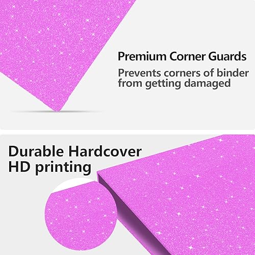 Miniatura 9 de Carpeta de 3 anillos de 1 pulgada 2 bolsillos interiores 5 divisores de pestañas portapapeles de perfil bajo con almacenamiento bonita carpeta y