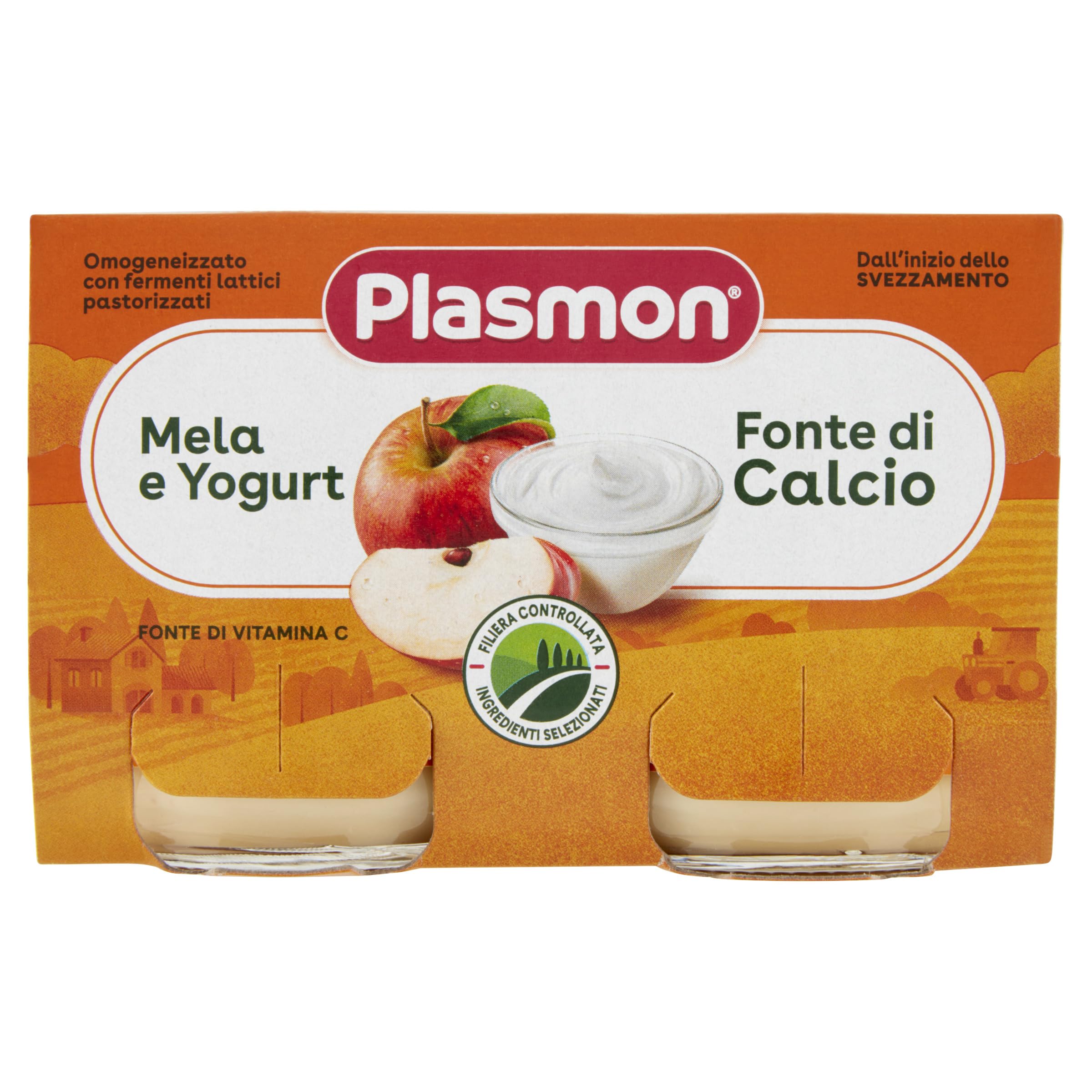 Plasmon Omogeneizzato Yogurt e Mela 2x120g (12 Confezioni)
