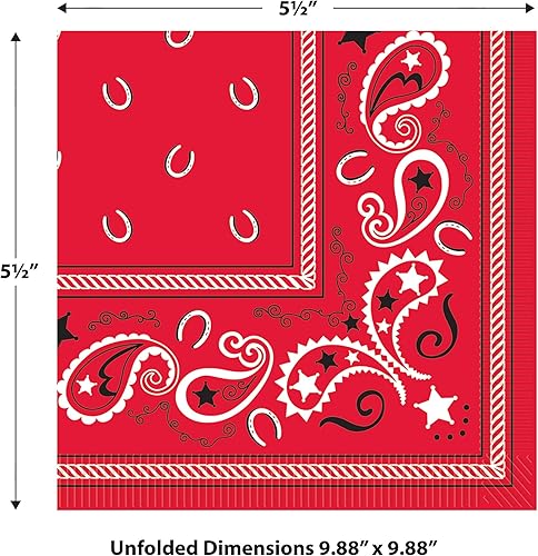 Miniatura 2 de Cowboy Bandana Beverage Servilletas Paquete de 16