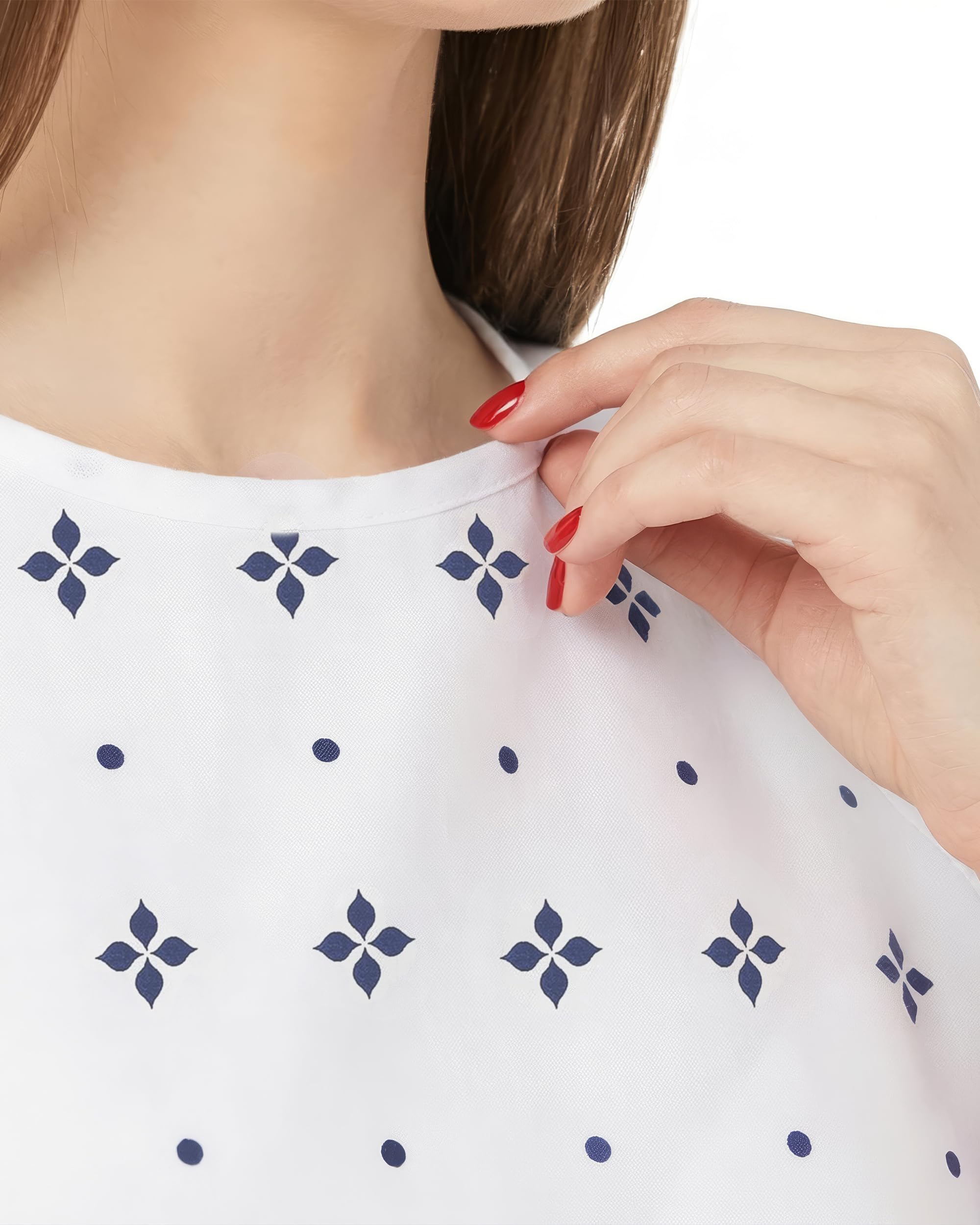 Utopia Care - Abito da ospedale in misto cotone, con laccetto, adatto a taglie fino a 2XL (confezione da 6) - Blu - Large