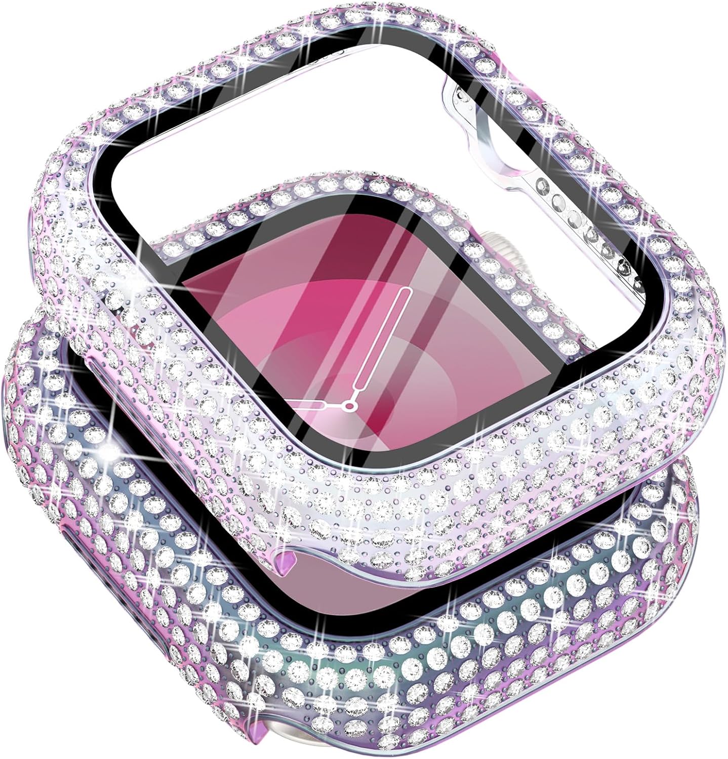 Surace 40mm Case with Screen Protector, Bling Diamond Overall Protective Case Compatible with Apple Watch Series 6/5/4 SE, 40mm, Gold