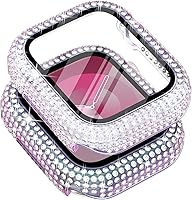 Vista 26 de Surace - Carcasa compatible con Apple Watch de 1.65 pulgadas con protector de pantalla de cristal templado, diseño brillante con 300 diamantes