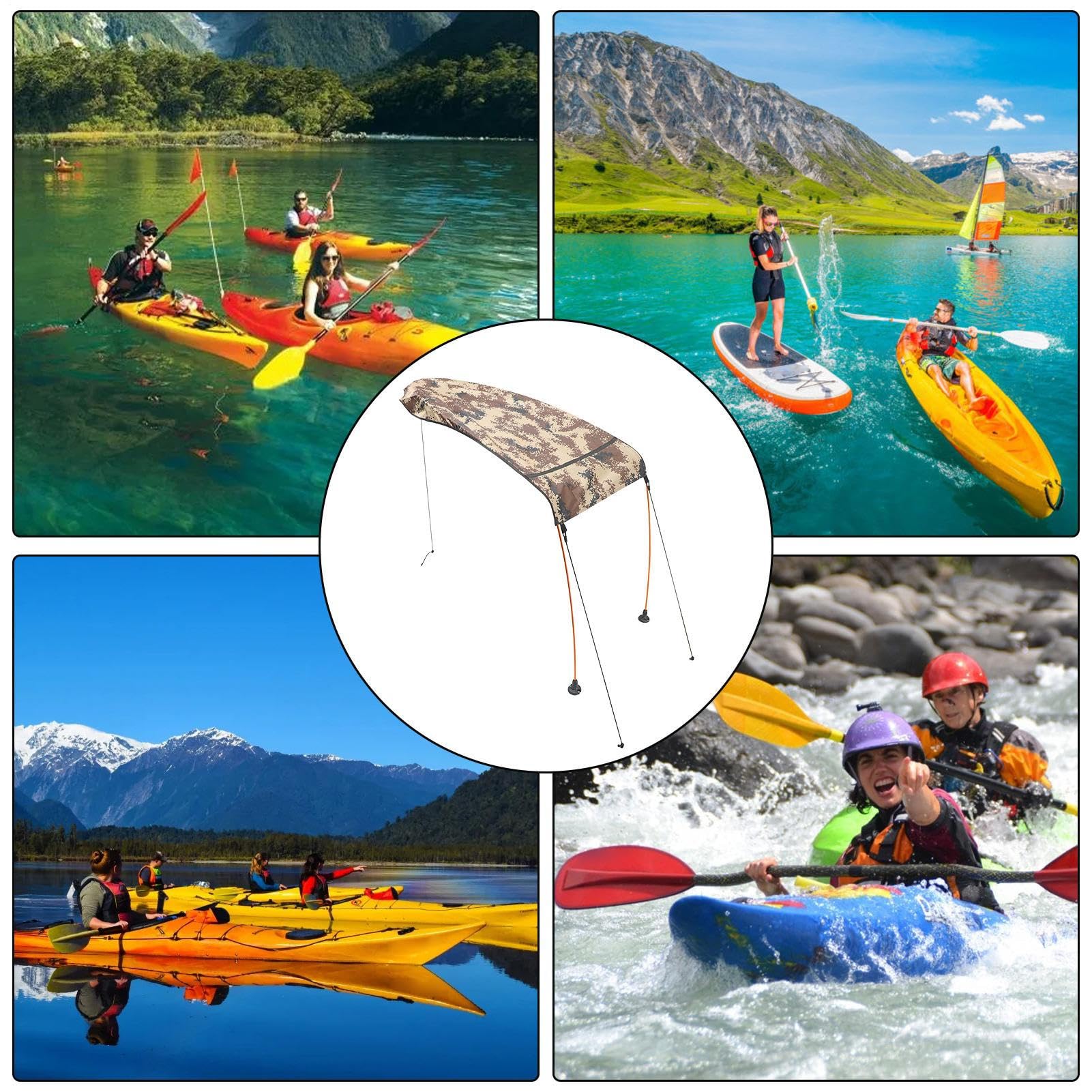 Tendalino per Barca - Tendalino per Barca Gonfiabile, Tendalino per | Ombrellone da Spiaggia | Kit hardware base per montaggio su tettoia per kayak per la pesca all'aperto. Il nostro parasole per