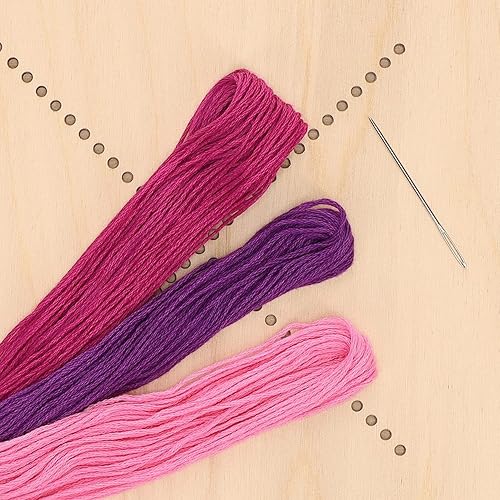 Miniatura 6 de LEISURE ARTS Kit de arte de cuerda cosida de madera con torcedor de caja de sombra, kits de costura de madera para bordado de manualidades, perfecto