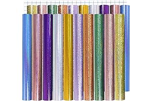Holographic Sparkle Vinyl, 20-Pack 12x10" Peel-and-Stick Vinyl with 2 Transfer Tapes