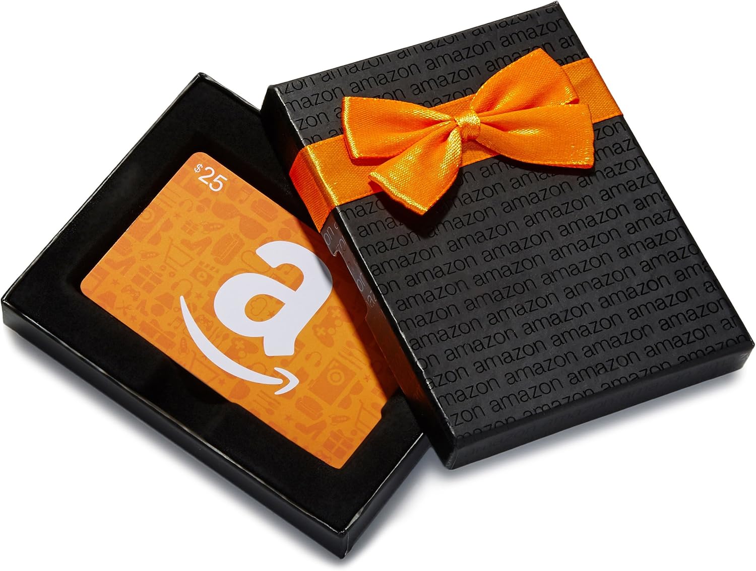 Amazon.ca 25 Gift Card in a Black Gift Box (Amazon Icons Card Design