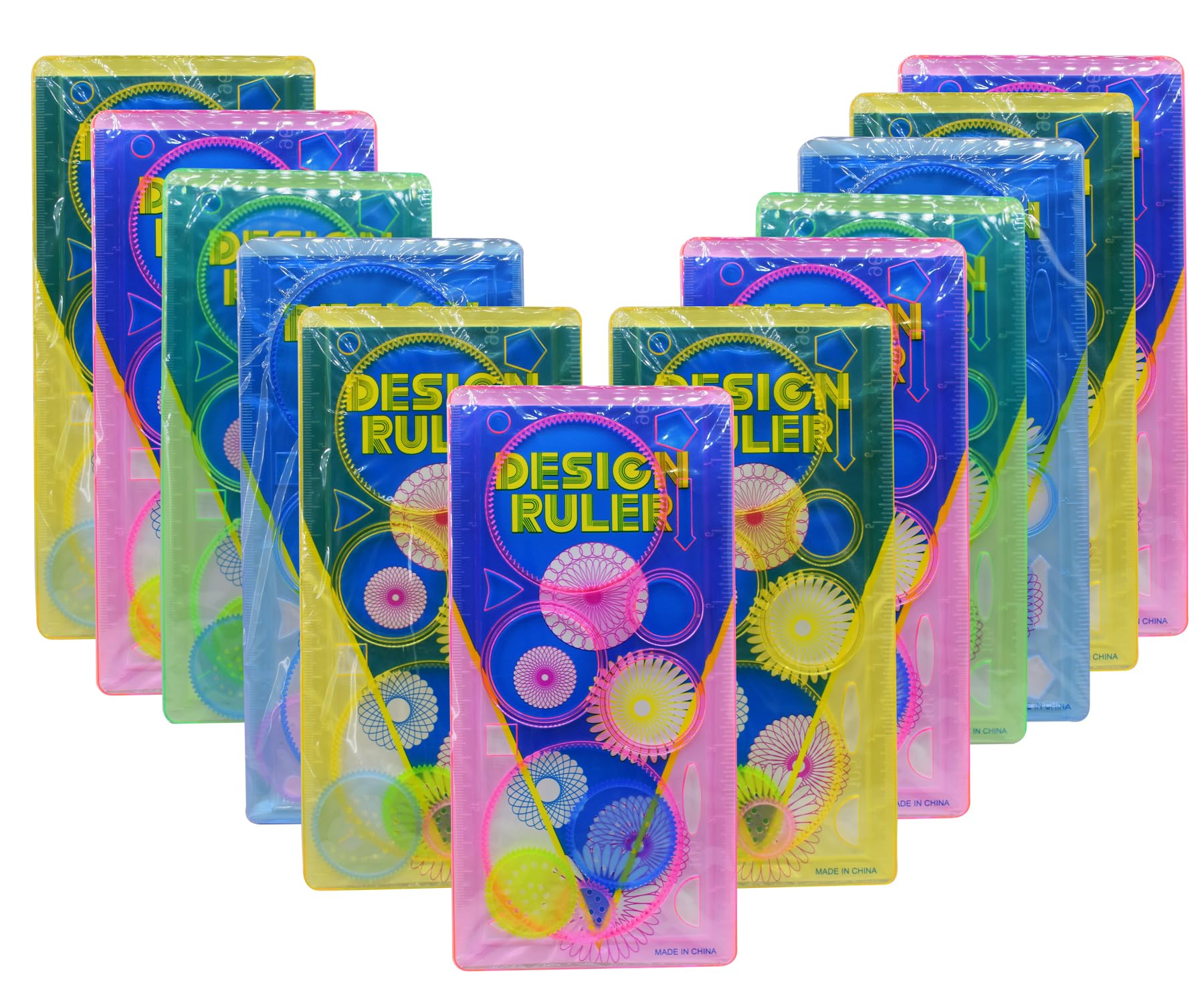 Asera Birthday Return Gifts for Kids Designer Ruler Scale Kids Gift Items Birthday Stationery School Supplies, (Set of 12), Multi Color